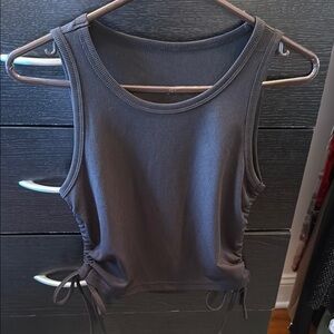 Gray Ribbed Tank Top